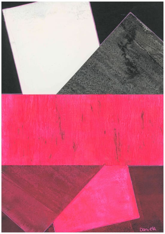 Abyss of Blue, Pink Salt II, Mixed media on paper