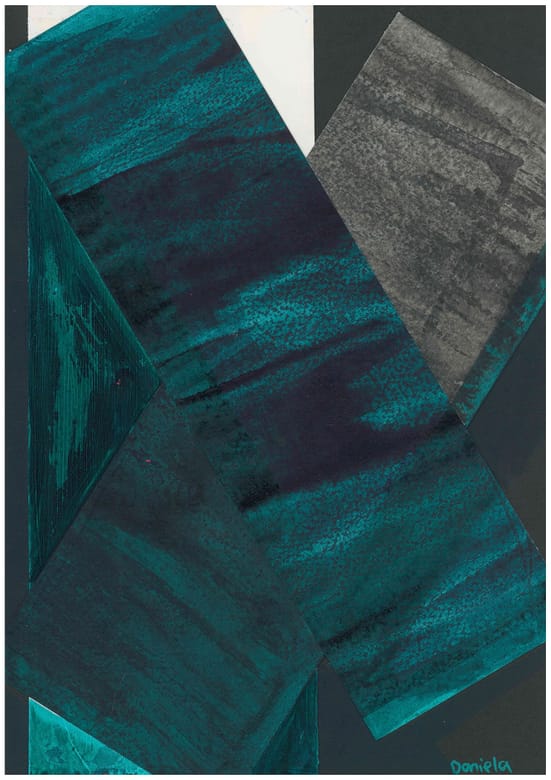 Abyss of Blue, Pink Salt III, Mixed media on paper