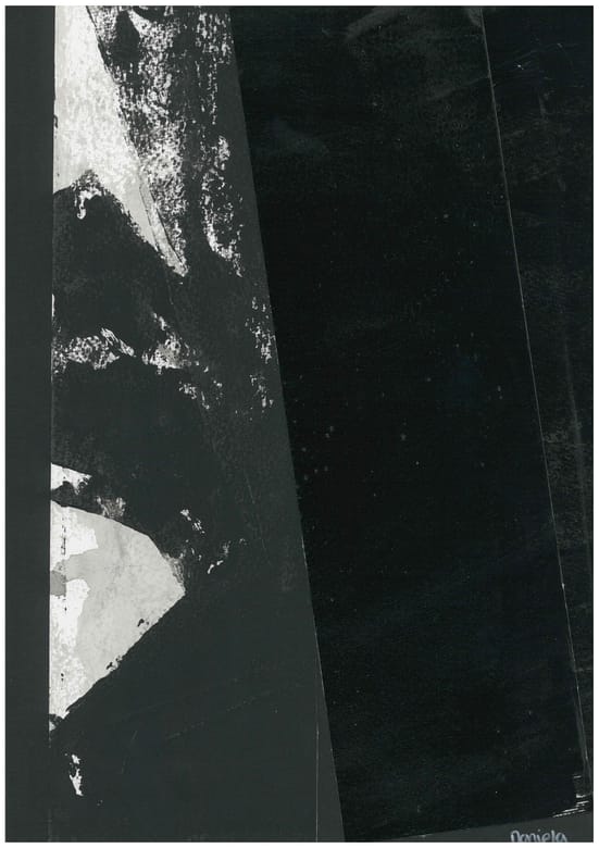 Midnight Sliver III, Mixed media on paper