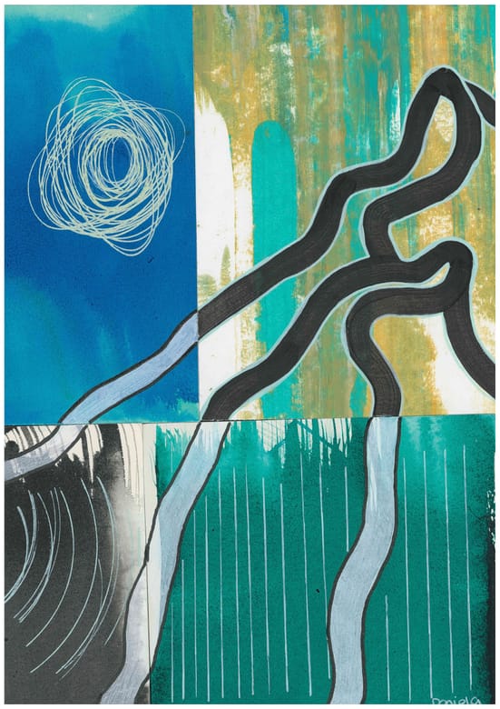 The Edge Where We Change, Mixed media on paper
