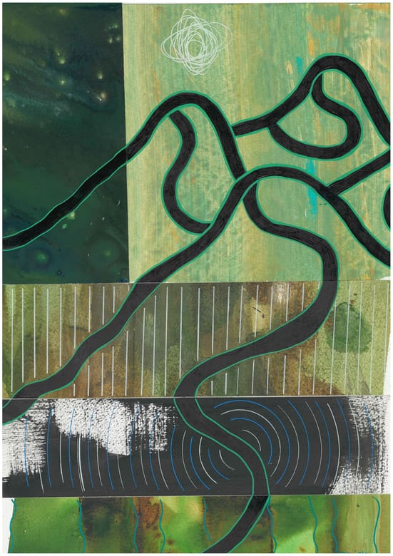 Valleys of Unrest, Mixed media on paper