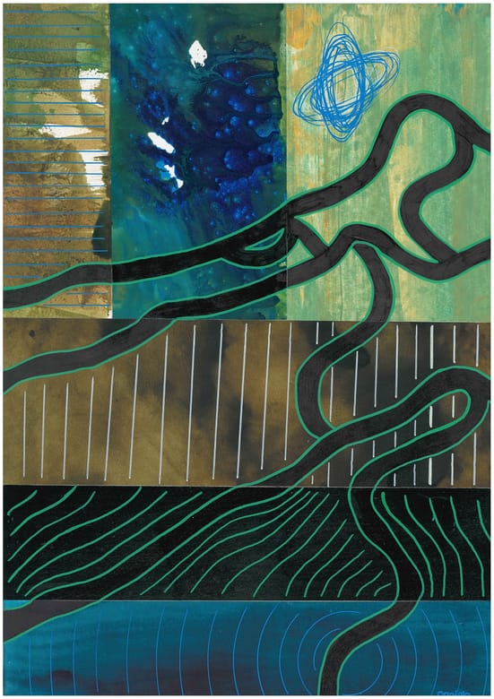 Veins Through the Landscape, Mixed media on paper